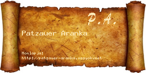 Patzauer Aranka névjegykártya